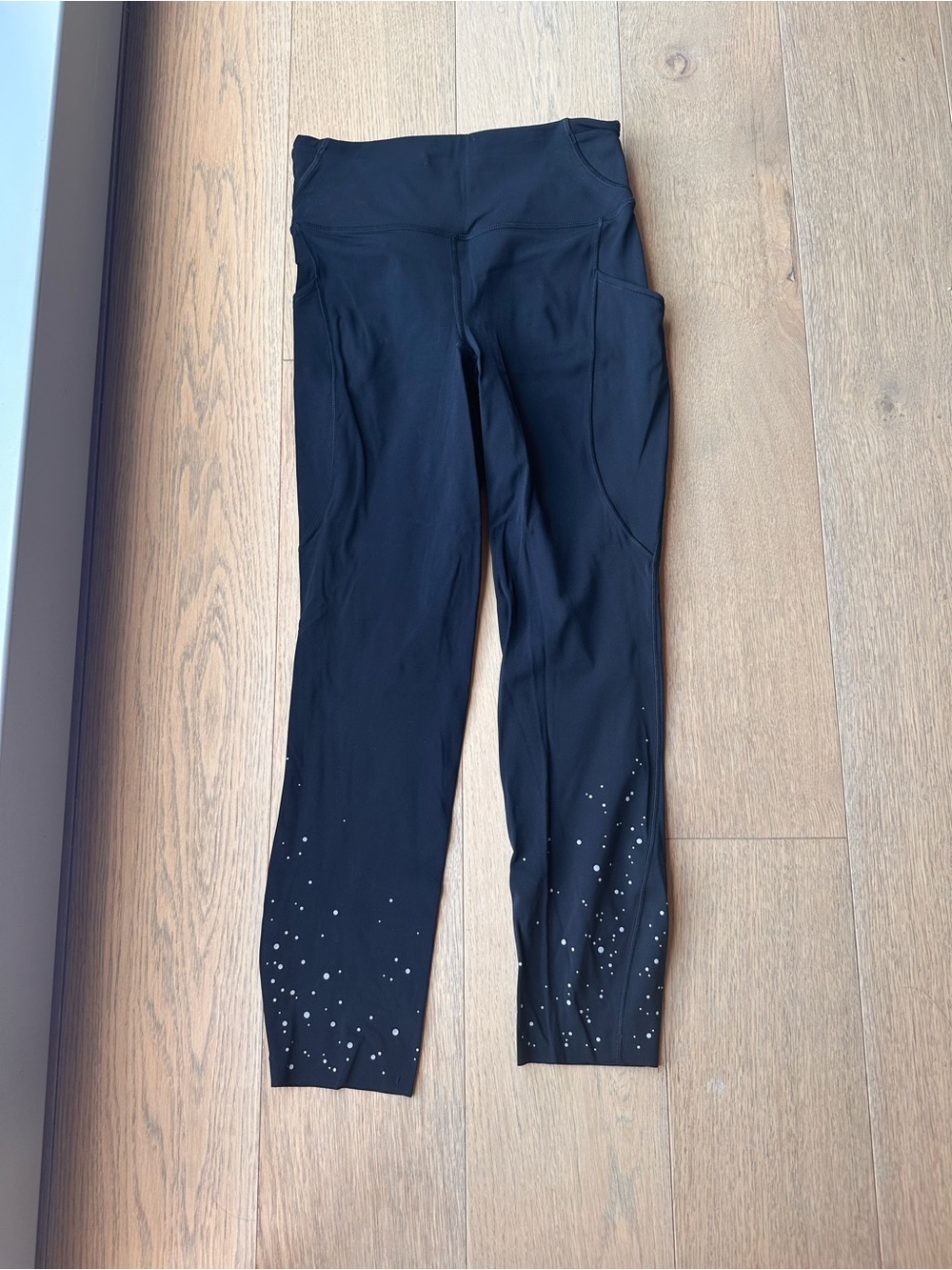 Lululemon black fast and free crop reflective legging